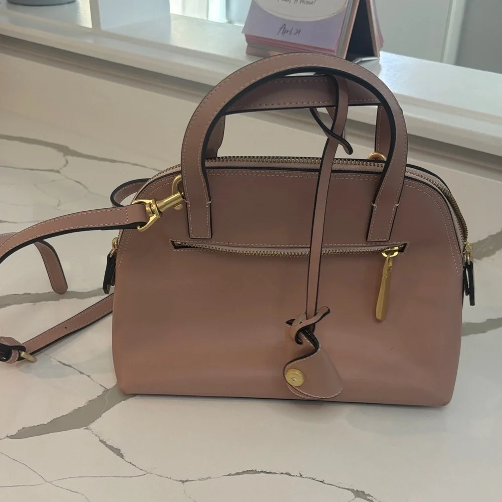 Samantha Thavasa Blush Satchel with Gold Lock